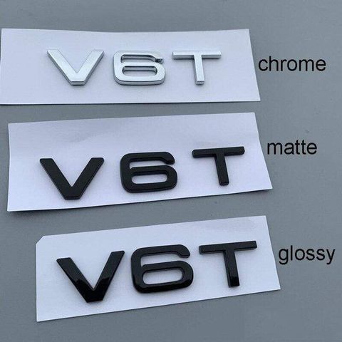 2Pcs V6T V8T V10 W12 Emblem for Audi A4L A5 A6L A7 A8L TT RS7 SQ5 Car Styling Fender Side Rear Trunk Badge Sticker