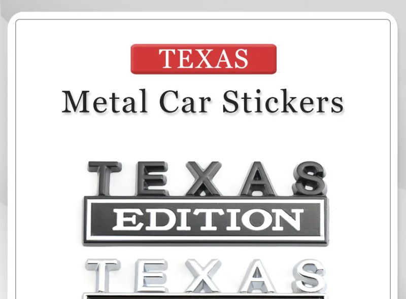 Metal Sticker TEXAS Edition Badge Emblem Front Hood Grille for BMW Nissan Mazda Skoda Lexus