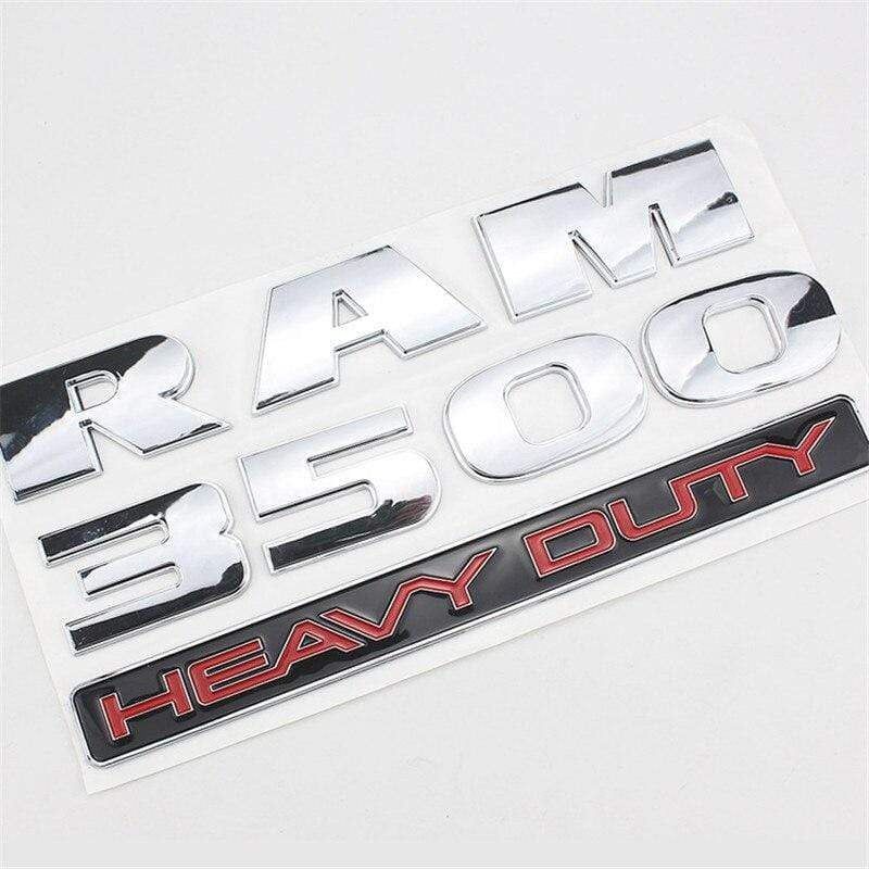 Car Styling Emblem Badge Body Rear Trunk Sticker For Dodge RAM 1500 2500 3500 Heavy Duty Lettter 3D Auto Decoration