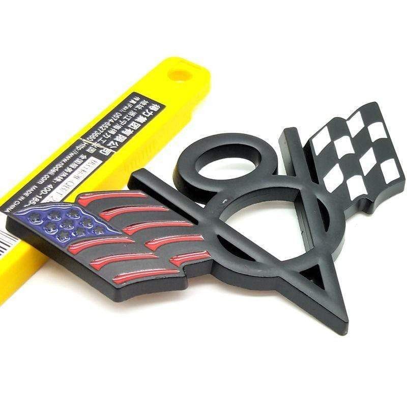 3D Metal V8 USA Germany UK Flag Car Sticker Emblem Badge for Chevrolet Lacetti Aveo Cobalt Cruze Malibu Trax Camaro Car