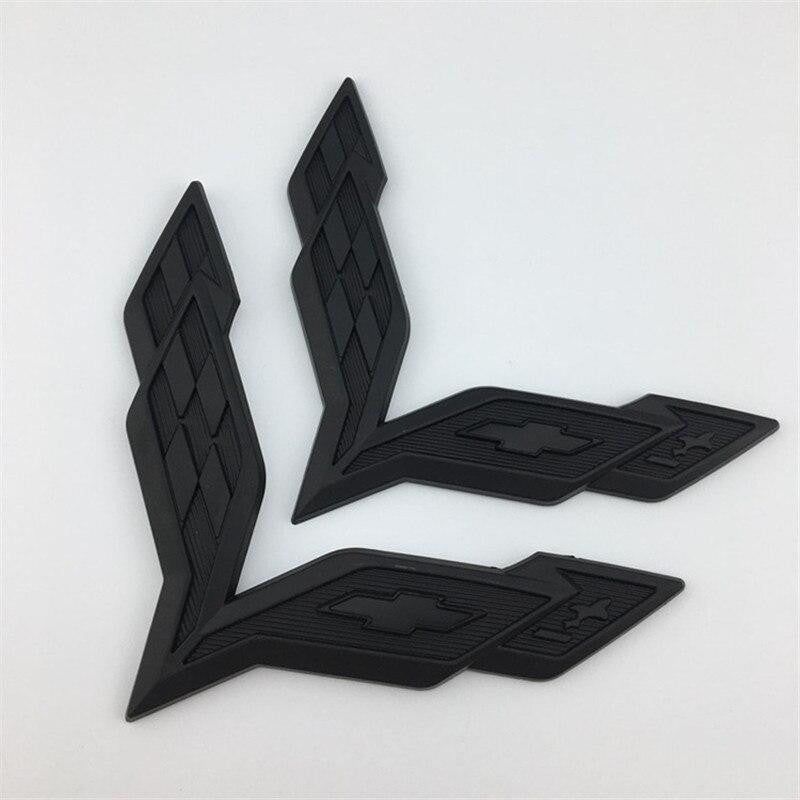 2 Pcs 3D Car Styling For Chevrolet Corvette Aveo Cruze Malibu Captiva Trax Niva Captiva Front Emblem Sticker Rear Trunk Badge