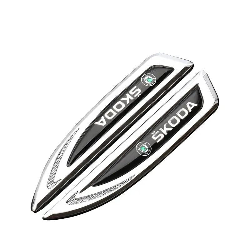 Car Fender Stickers for Skoda Octavia 2 A7 Tour RS Rapid Kodiaq Felicia Superb Kamiq Auto Body Decals Emblem Styling