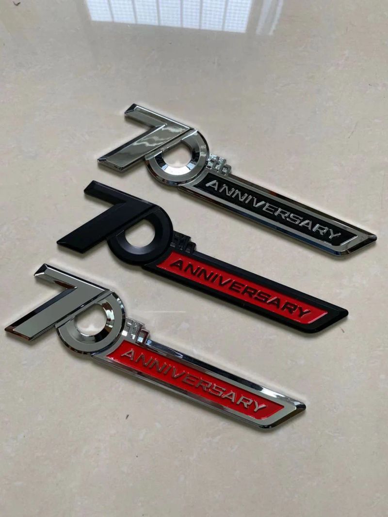 1 pic Side Emblem 70th Anniversary 3D Emblem Trunk Badge Sticker For Toyota Land Cruiser