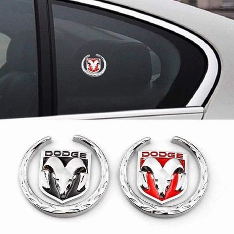 2pcs Metal Car Rear Side Wheat Window Sticker for Dodge RAM Logo Journey Caravan Durango Nitro Caliber Jcuv Challenger