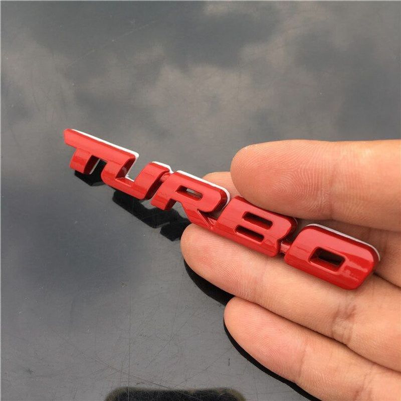 TURBO Emblem Chrome Metal Zinc Fender Trunk 3D Sticker for Cruze Geely BMW Benz Audi VW