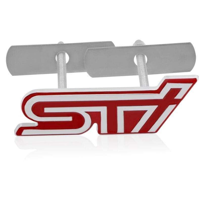 1pcs Car Styling 3D Metal STI Front Grille Sticker Emblem Badge For Subaru Legacy Forester Outback Impreza STI Car