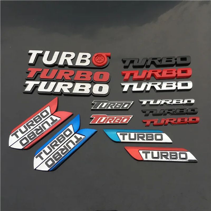 TURBO Emblem Chrome Metal Zinc Fender Trunk 3D Sticker for Cruze Geely BMW Benz Audi VW