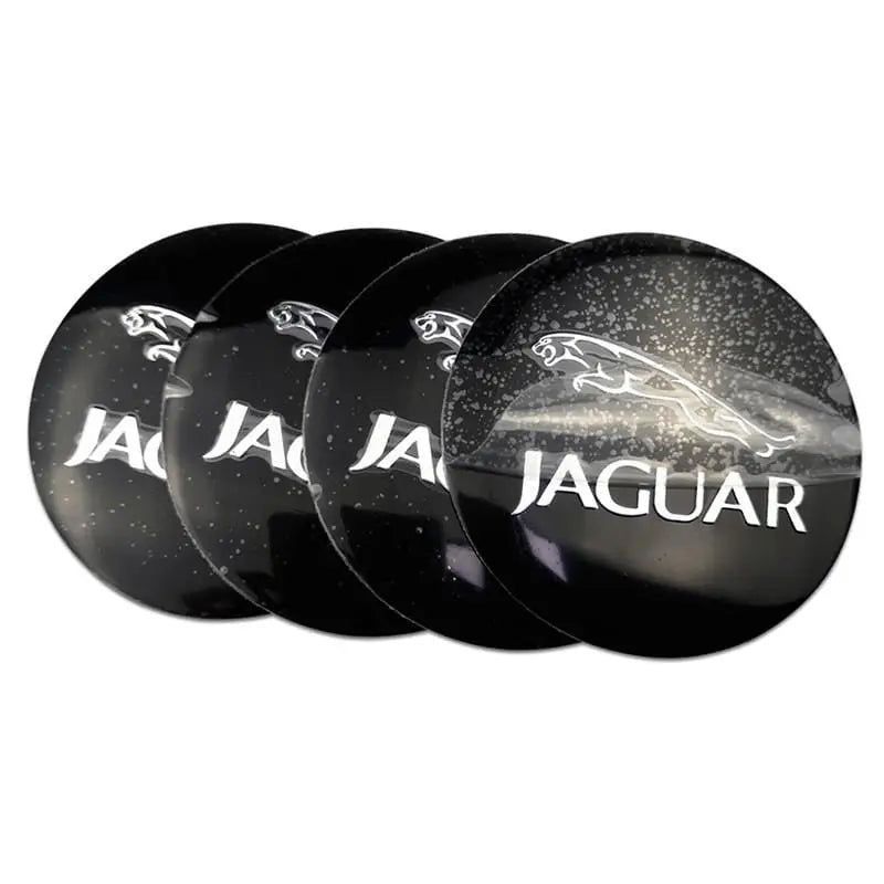56mm 4PCS Jaguar Leopard Head XF XJ-S XJ-6 X-Type XE S-Type XKR XK Car Wheel Center Hub Cap Sticker Emblem Badge Decal