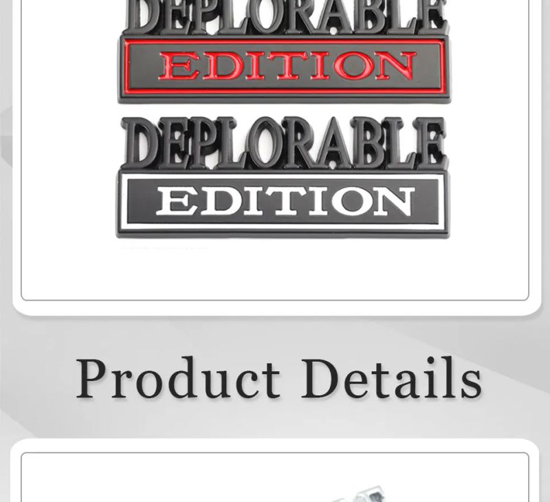 Sticker Deplorable Edition Badge Emblem Hood Grille for Jeep Patriot Freelance Compass