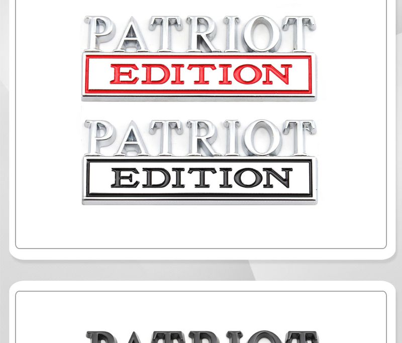 Metal Car Sticker PATRIOT Edition Badge Emblem Front Hood Grille for BMW Subaru Mazda