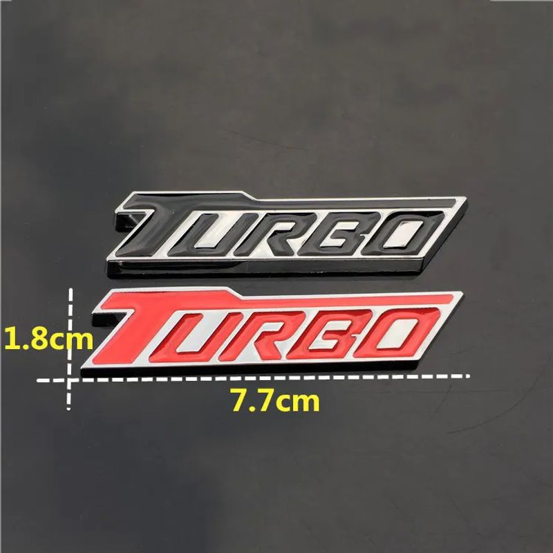 TURBO Emblem Chrome Metal Zinc Fender Trunk 3D Sticker for Cruze Geely BMW Benz Audi VW