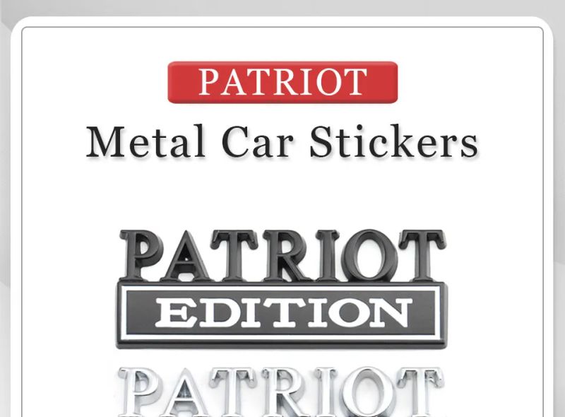 Metal Car Sticker PATRIOT Edition Badge Emblem Front Hood Grille for BMW Subaru Mazda