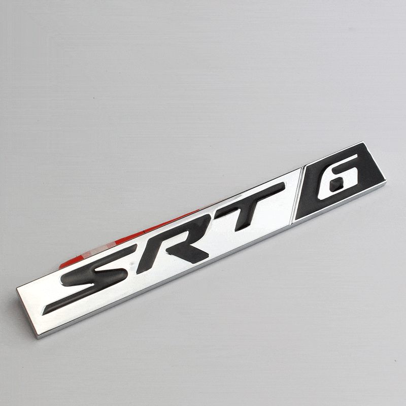 Metal Car Body Decoration for SRT8 SRT6 Logo Car Rear Side Sticker for Dodge Charger Challenger Caliber Jcuv Ram Journey