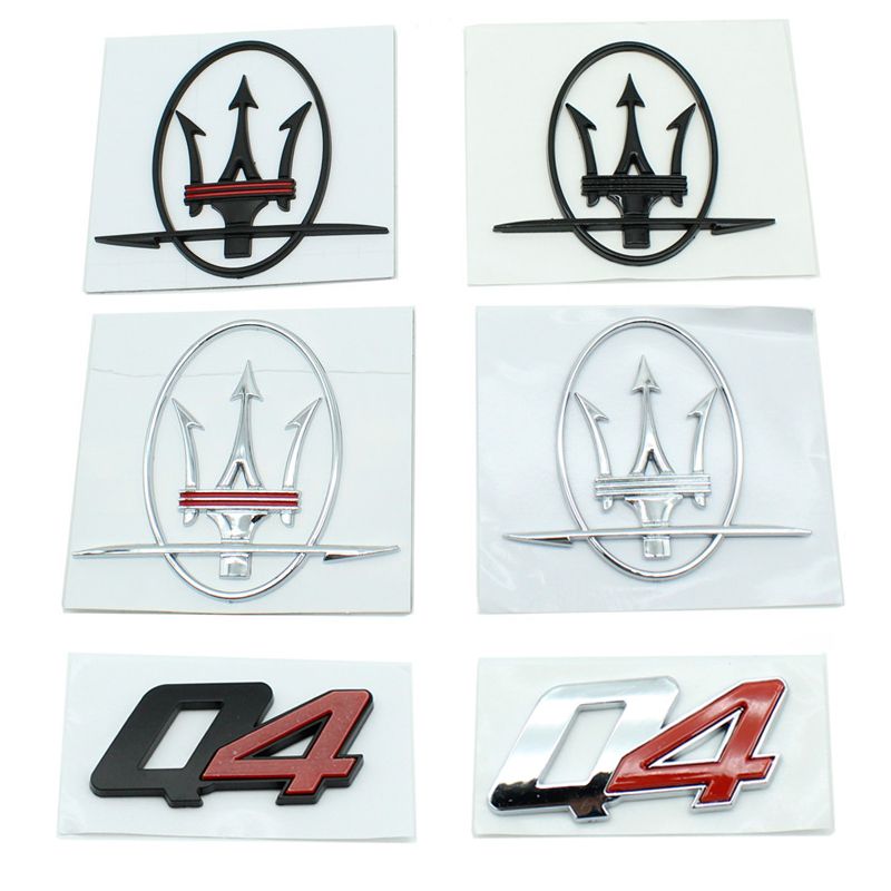 2pcs 3D ABS Stickers Decals Emblem Badge For Maserati Ghibli Granturismo Levante