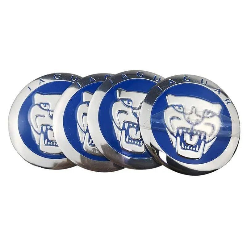 56mm 4PCS Jaguar Leopard Head XF XJ-S XJ-6 X-Type XE S-Type XKR XK Car Wheel Center Hub Cap Sticker Emblem Badge Decal
