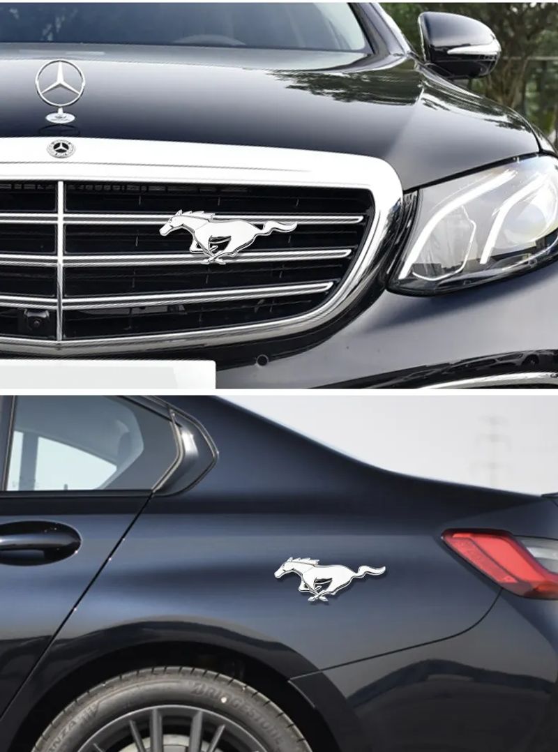 For Mustang 2015-2021 Fastback Mach 1 Shelby Metal Front Grill Horse Emblem