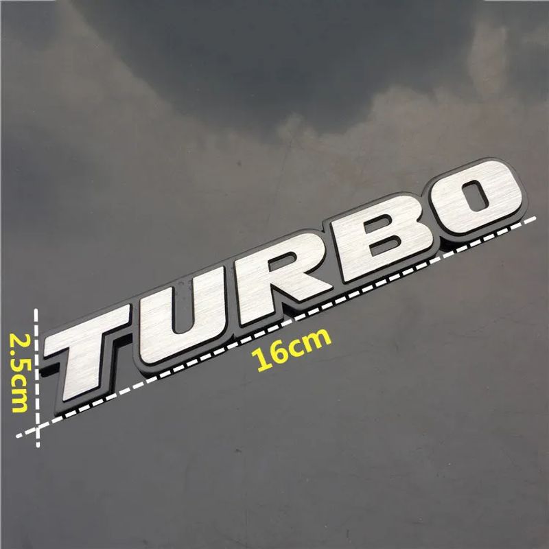 TURBO Emblem Chrome Metal Zinc Fender Trunk 3D Sticker for Cruze Geely BMW Benz Audi VW
