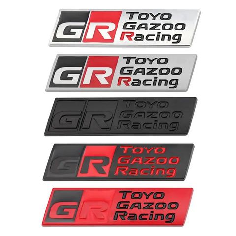 GR Gazoo Racing Badge Front Hood Grille Emblem Decal for Toyota HV YARiS GRMN GR Sport