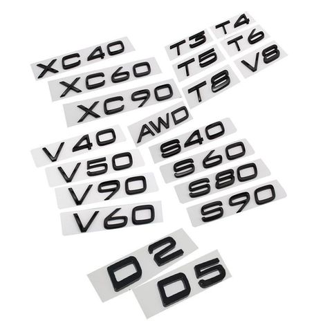 Glossy Black Emblem Sticker For Volvo XC90 XC60 XC40 D2 D5 S80 S90 S60 S40 V40 V60
