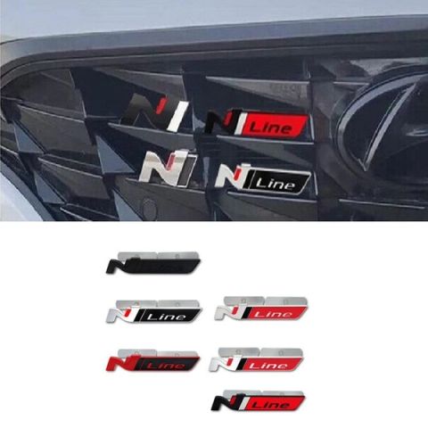 1x 3D Metal N NLINE N Line Badge Emblem Grille for Hyundai Front Hood