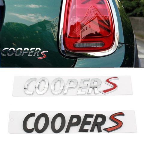 Black Emblem Badge Chrome Cooper S Logo Countryman Clubman For Mini Cooper