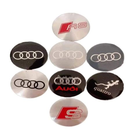 4pcs 56mm Audi RS Sline Quattro a3 a4 a5 a6 tt a4l q3 q5 q7 Car Wheel Center Hub Cap Sticker Emblem Badge Decal