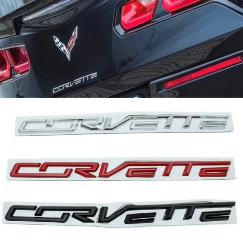 Metal Decals Sticker For Chevrolet Corvette C3 C4 C5 C6 C7 C8 Rear Letters Emblem Badge