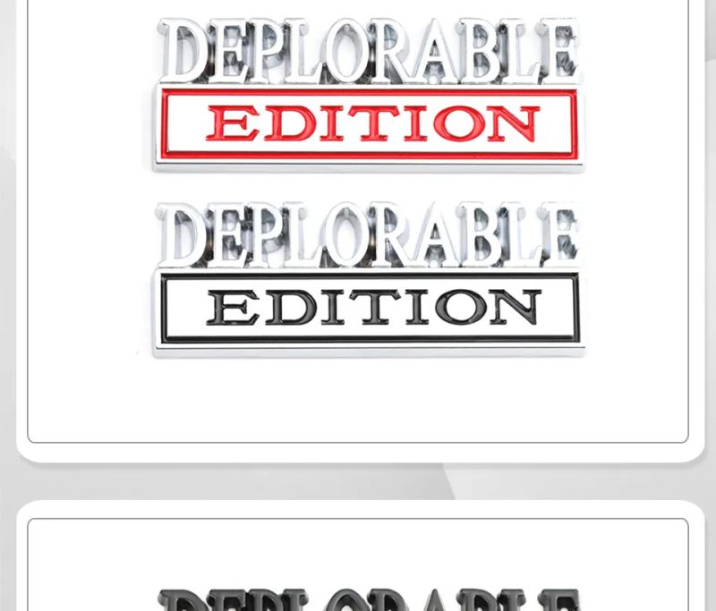 Sticker Deplorable Edition Badge Emblem Hood Grille for Jeep Patriot Freelance Compass