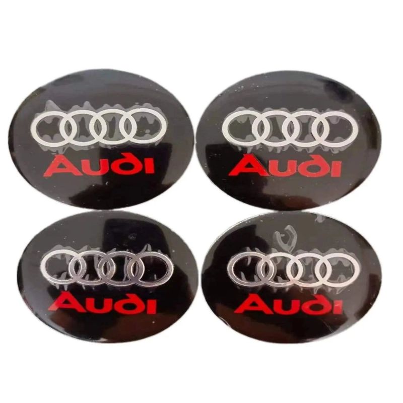 4pcs 56mm Audi RS Sline Quattro a3 a4 a5 a6 tt a4l q3 q5 q7 Car Wheel Center Hub Cap Sticker Emblem Badge Decal