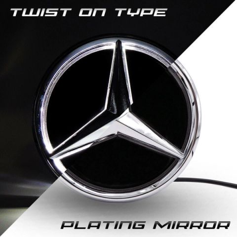 Mirror Led Star Front Logo Emblem Grille Light For Mercedes Benz Twist Type