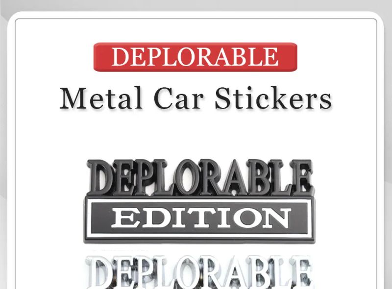 Sticker Deplorable Edition Badge Emblem Hood Grille for Jeep Patriot Freelance Compass