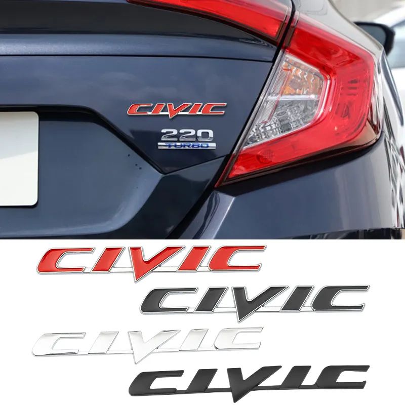 3D Metal VTEC i-VTEC CIVIC Sticker Emblem Badge Decals for Honda City Civic Accord