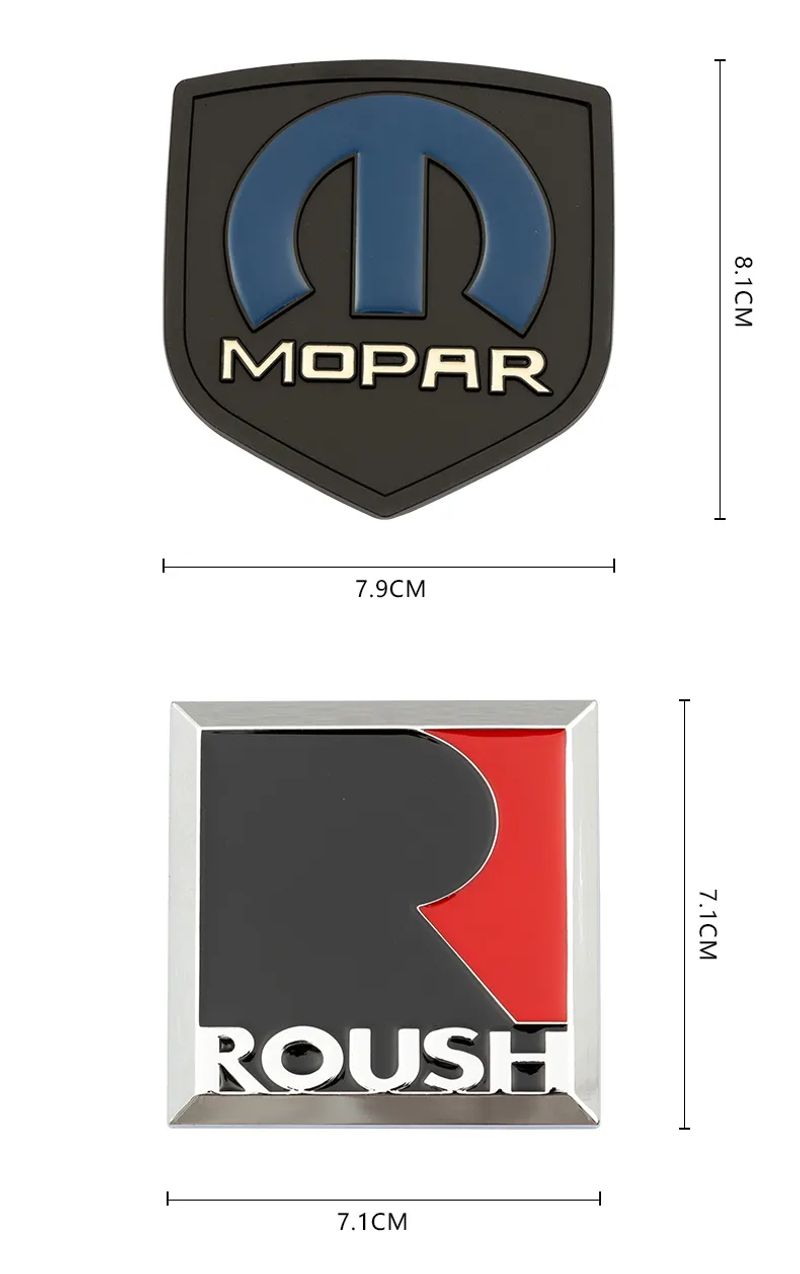 3D Metal ROUSH MOPAR Decoration Stickers Trunk Fender Rear For Ford Mustang