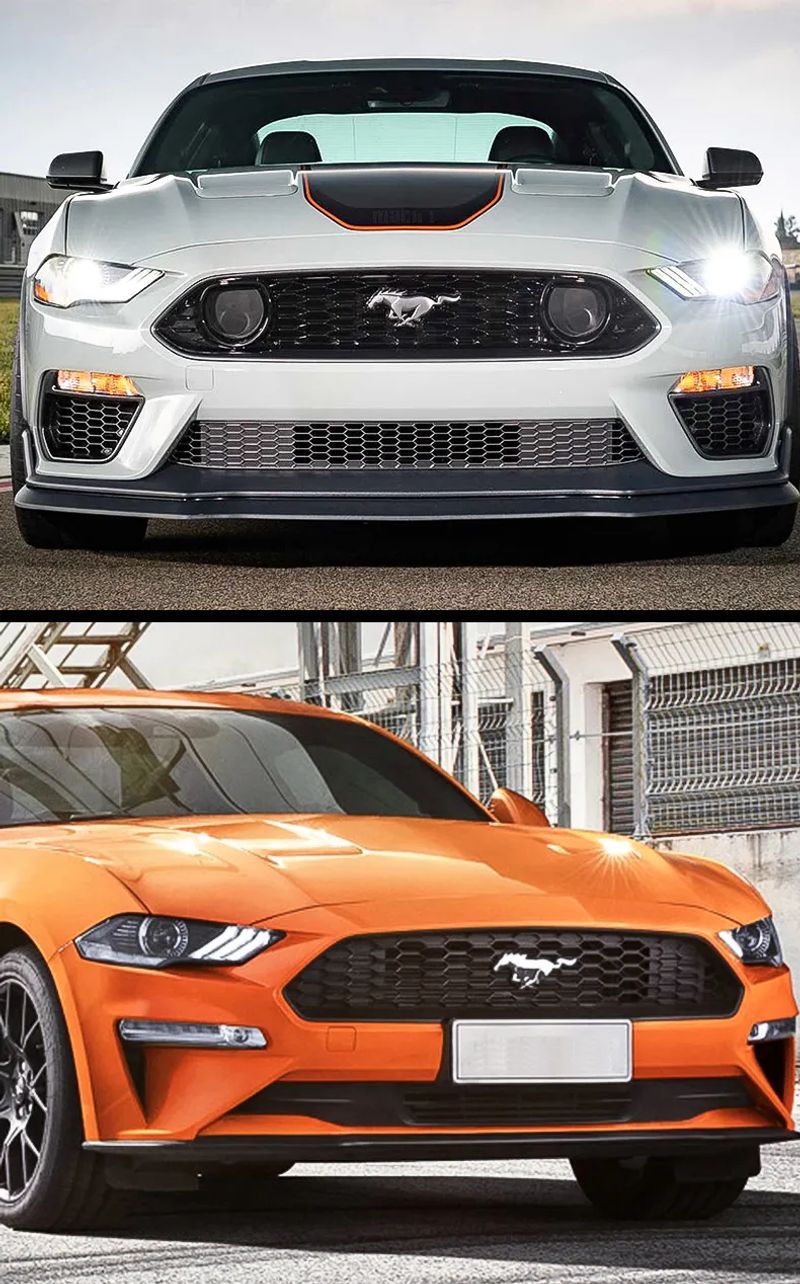 For Mustang 2015-2021 Fastback Mach 1 Shelby Metal Front Grill Horse Emblem