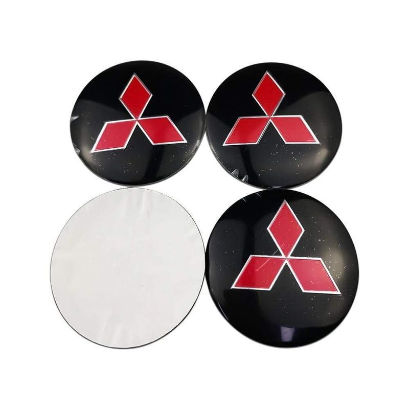 4PCS 56mm Mitsubishi Ralliart Car Wheel Center Hub Cap Sticker Auto Tire Emblem Badge Decal