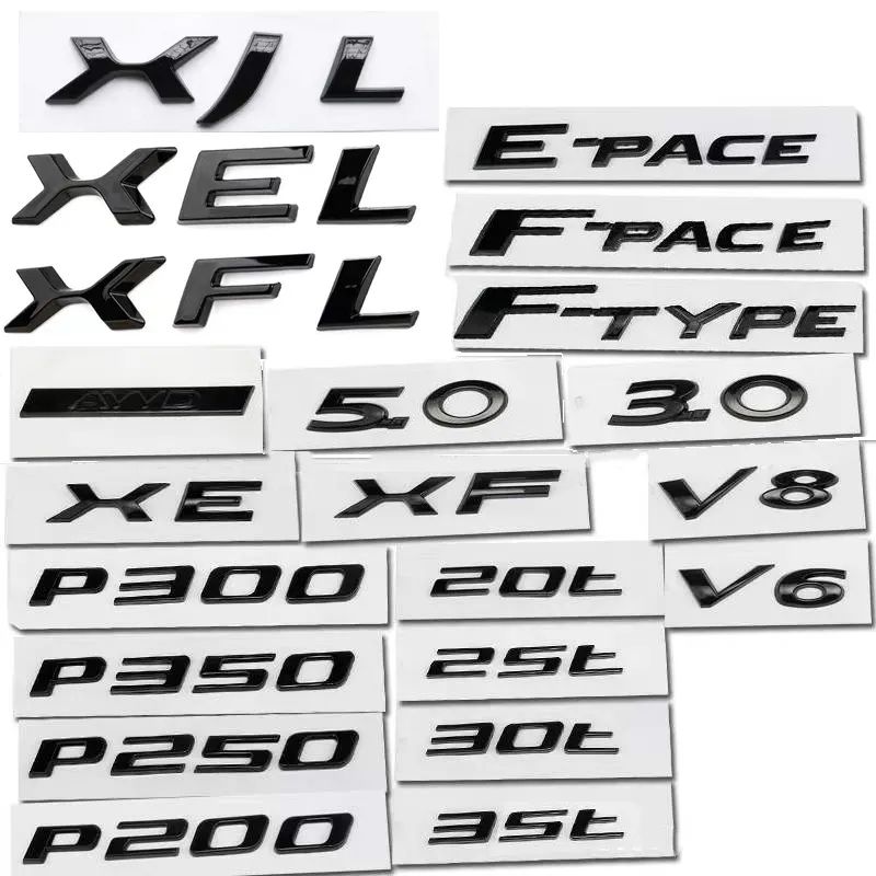 For Jaguar XE XF XJL XEL XFL E-PACE F-PACE F-TYPE 3.0 5.0 V6 V8 Emblem Sticker Badge