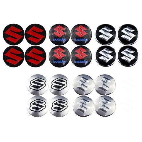 4pcs Car Wheel Center Hub Cap Sticker Cover Metal 56mm Emblem Badge Decal Stickers Fits Suzuki