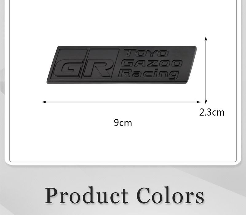 GR Gazoo Racing Badge Front Hood Grille Emblem Decal for Toyota HV YARiS GRMN GR Sport