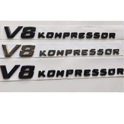 V8 KOMPRESSOR Letters Badge Emblem Emblems Decal Sticker for Mercedes Benz AMG V8KOMPRESSOR
