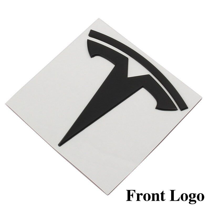 Metal Alloy Front Hood & Rear Tesla Emblem T Logo Badge For Tesla Model 3