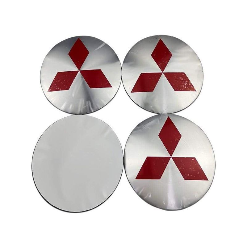 4PCS 56mm Mitsubishi Ralliart Car Wheel Center Hub Cap Sticker Auto Tire Emblem Badge Decal