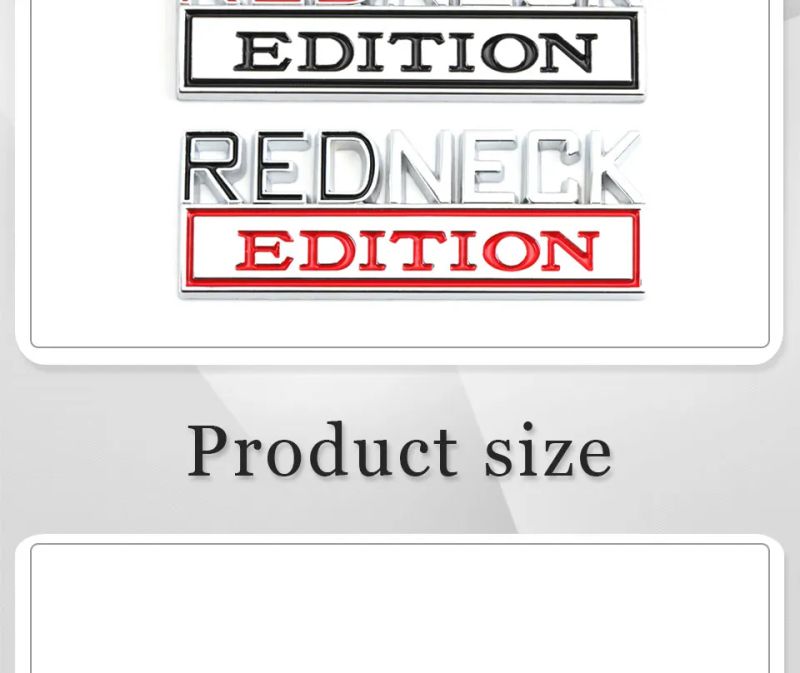 Redneck Edition Badge Emblem Hood Grille Sticker for Subaru Honda Jeep Ford Nissan Lexus
