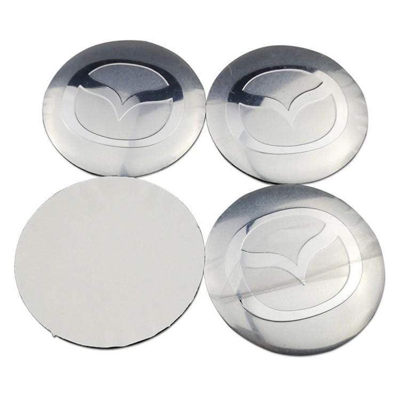 4PCS 56mm MS Mazda Speed Car Wheel Center Hub Cap Sticker Auto Tire Emblem Badge Decal