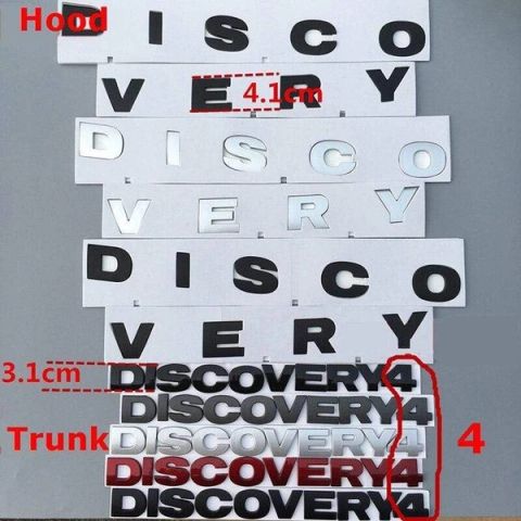Round Font Letter Emblem Badge for DISCOVERY 4 V8 HSE SPORT Car Refitting Hood Rear Trunk Logo Sticker