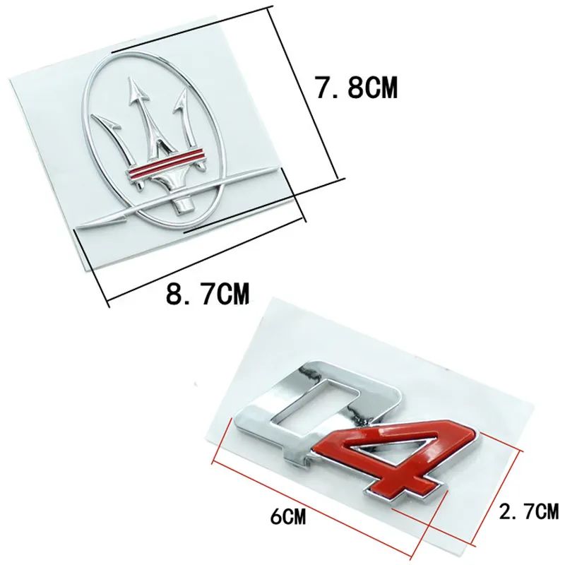 2pcs 3D ABS Stickers Decals Emblem Badge For Maserati Ghibli Granturismo Levante