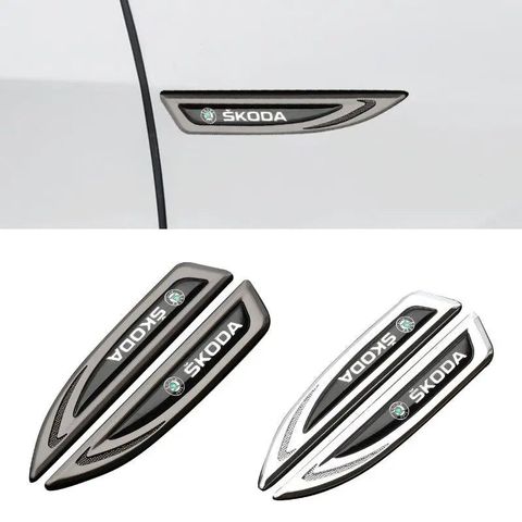 Car Fender Stickers for Skoda Octavia 2 A7 Tour RS Rapid Kodiaq Felicia Superb Kamiq Auto Body Decals Emblem Styling
