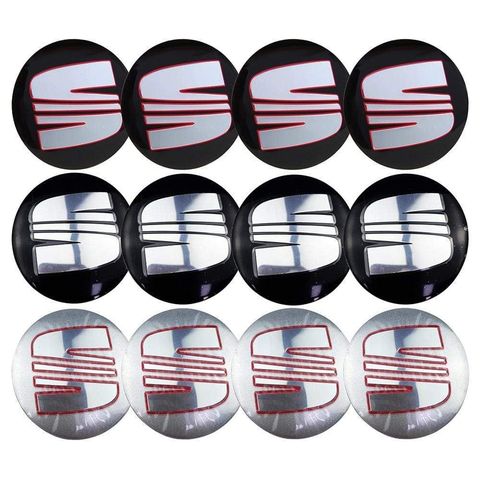 4PCS 56mm SEAT Logo Car Wheel Center Hub Cap Sticker Auto Tire Emblem Badge Decal