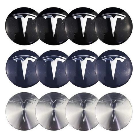 4PCS 56mm Tesla Logo Car Wheel Center Hub Cap Sticker Auto Tire Emblem Badge Decal