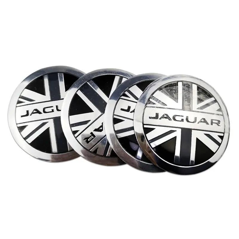 56mm 4PCS Jaguar Leopard Head XF XJ-S XJ-6 X-Type XE S-Type XKR XK Car Wheel Center Hub Cap Sticker Emblem Badge Decal
