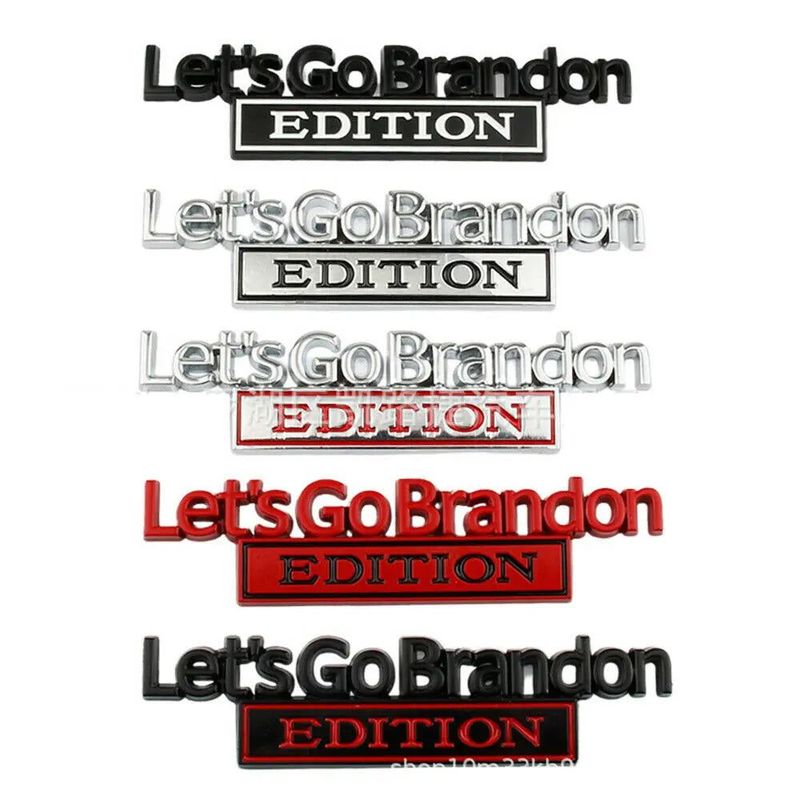 2x Lets Go Brandon Edition Car Emblem Fender Trunk Tailgate Metal Badge Sticker